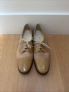 Two-Tone Patent & Suede Oxford Flats - Salvatore Ferragamo